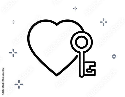 A dark background is lightly dotted with glowing cross-shaped objects of various sizes and positions