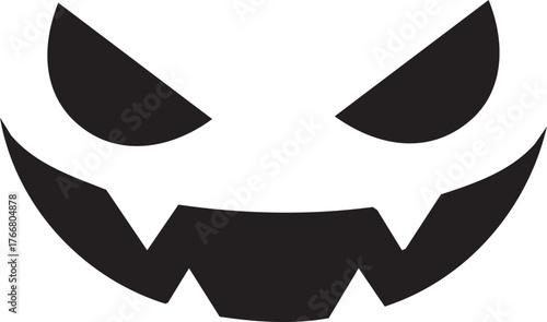Halloween Pumpkin Face Smiling  Editable Vector  Isolated Silhouette 