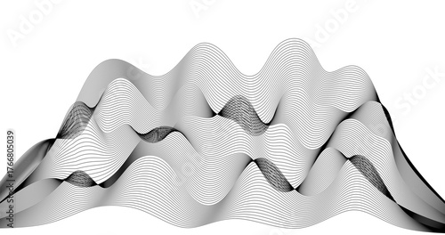 Geography wave element for Digital Technology Design frequency track equalizer line on Blank background