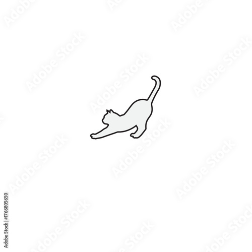Cat Stretching Silhouette