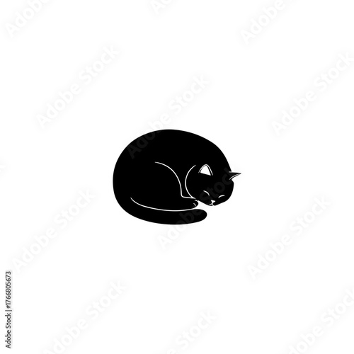 Black Cat Sleeping Icon