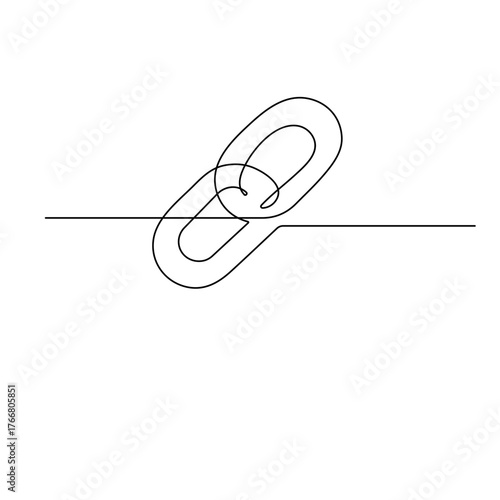 Chain link  icon   continuous one line drawing of outline vector illustration 