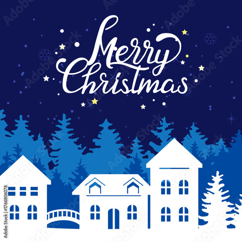 Winter landscapes in a flat style. Winter background vector illustration for banner, poster, sales, invitation. Background for your website or presentation.