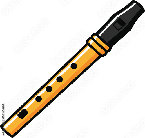 flute on white background
