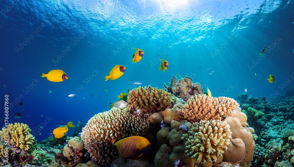 Fototapeta premium coral reef with fish