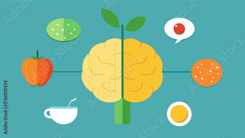 A brainboosting nutrition plan for athletes emphasizing foods high in iron B vitamins and antioxidants to support cognitive function and physical performance.. Vector illustration
