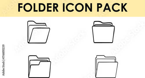 Folder icon pack collection of simple folder icons archive, file, document, storage, organize