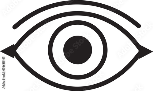 Black Eye Vector Icon | Minimal Flat Design for Adobe Stock | Transparent Background