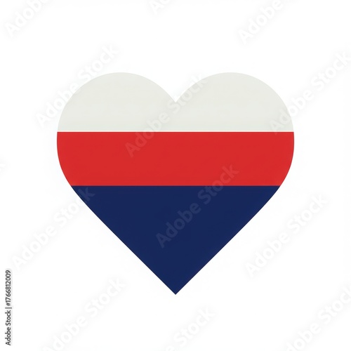 Heart shaped symbol with horizontal stripes in red white and blue colors representing love for a nation Free Download Heart shaped symbol with horizontal stripes in red white and blue colors representing love for a nation - GFXLoad