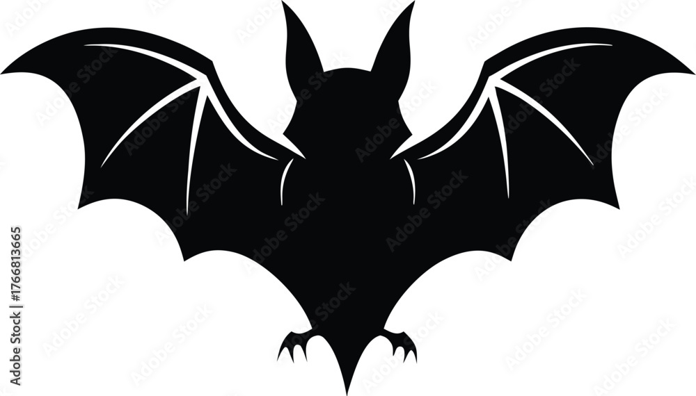 Fototapeta premium Bat Silhouette Vector Icon