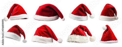 Wallpaper Mural PNG Festive Santa hats collection, element set on transparent background Torontodigital.ca