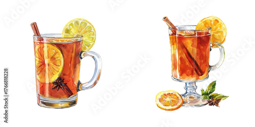 hot toddy watercolor vector illustration