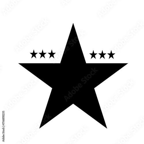 Star Silhouette of the falling of Comets, Meteorites, Asteroids, the sparks of fireworks. Vector design elements isolated on white background