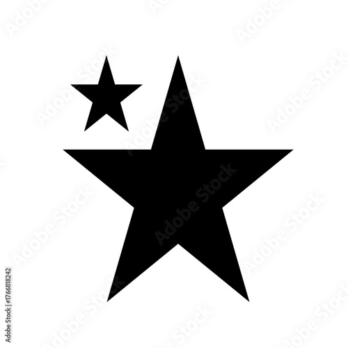 Star Silhouette of the falling of Comets, Meteorites, Asteroids, the sparks of fireworks. Vector design elements isolated on white background