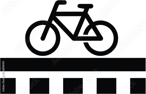 Illustration of a bicycle lane sign over gray background for cycling