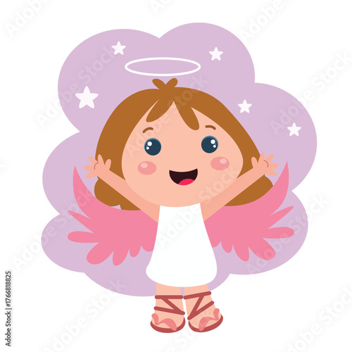 Little girls play. Children's activities.vector template design illustration