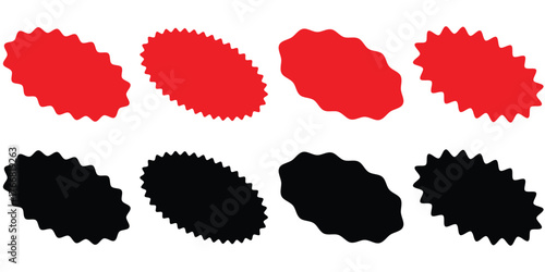 set of burst tag icons. A collection of starburst stickers.
