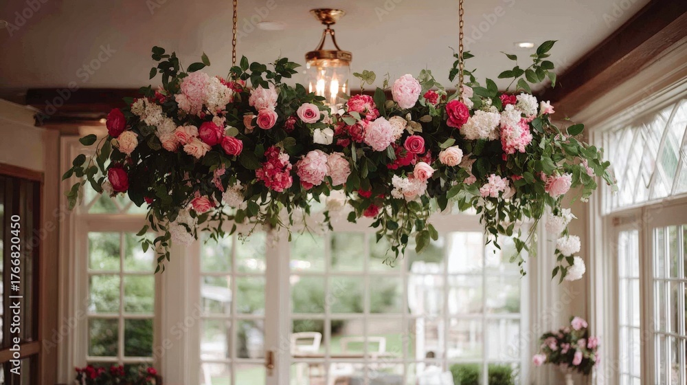 Fototapeta premium Hanging floral display.