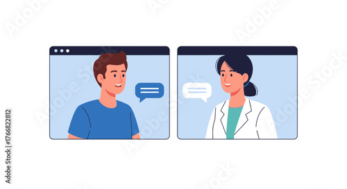 Patient consults doctor via video call for professional healthcare advice and virtual medical checkups, ensuring accessibility and convenience.