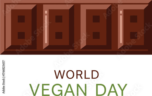 Vector art of celebrate world vegan day with a delicious vegan chocolate bar treat