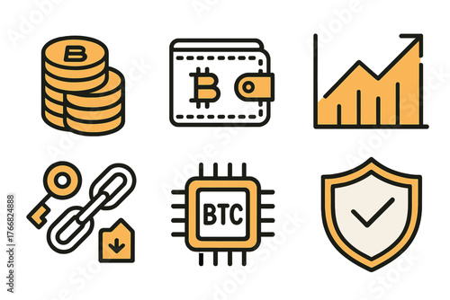 Digital wallet security, cryptocurrency market growth chart, and blockchain technology concepts