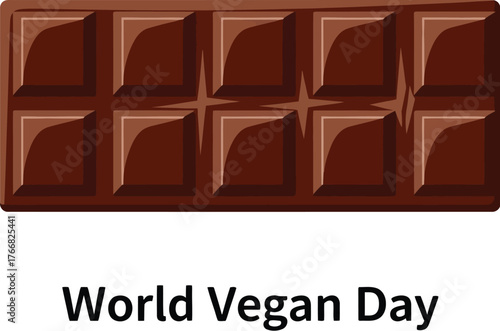 Vector art of delicious chocolate bar for world vegan day