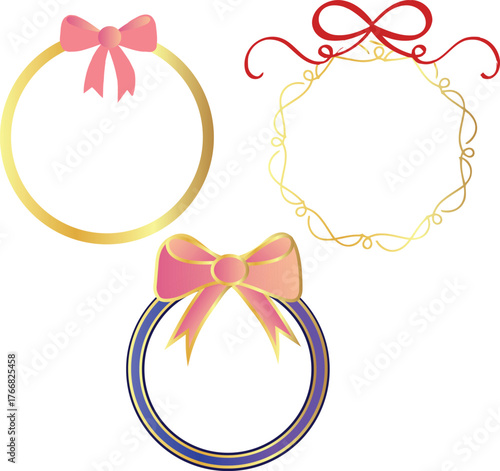 Hand dream circle frames with bow and ribbon