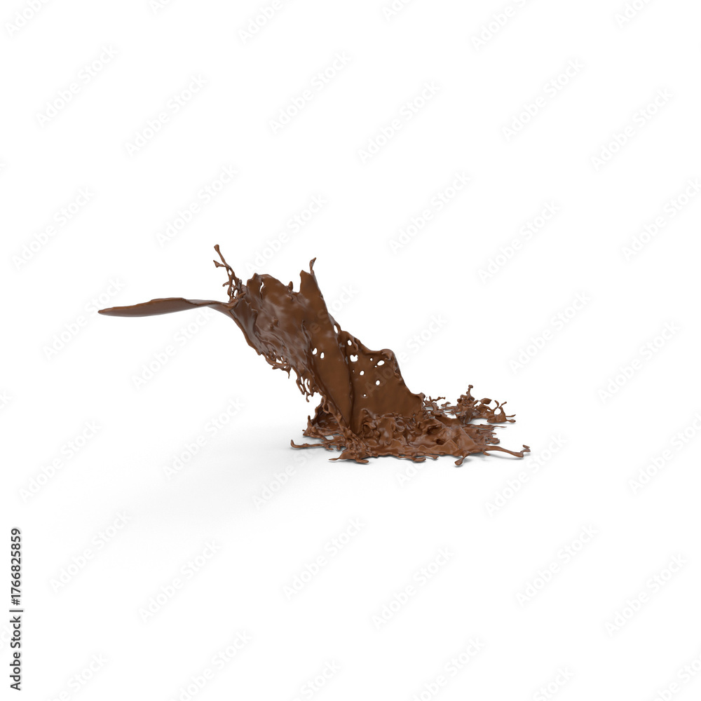Fototapeta premium chocolate splash, isolated on transparent background, PNG, 3d