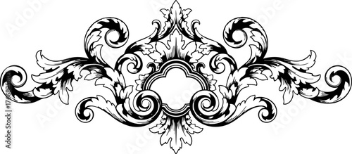 Elegant ornate scrollwork flourishes in classic black and white, perfect for invitations, borders, and decorative design projects seeking timeless beauty and sophisticated detail.