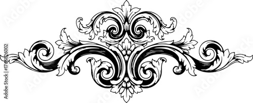 Elegant vintage flourish design with intricate scrollwork and floral motifs, perfect for luxurious invitations and decorative accents