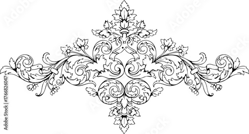 Elegant vintage ornamental flourish design element for sophisticated invitations, branding, and decorative accents