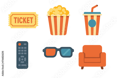 Essential items for cinema viewing and home entertainment movie night