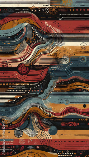 abstract painterly lines and stripes wall art canvas