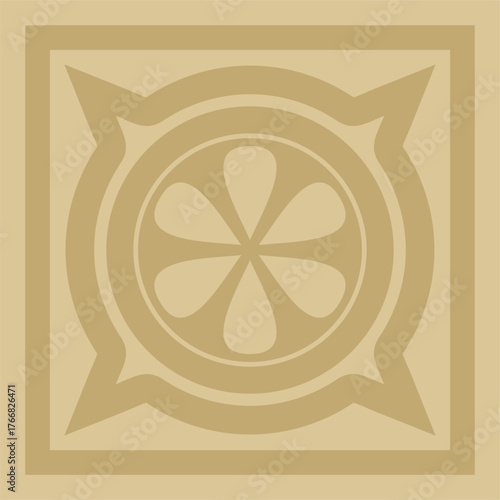 Vector gold ancient Roman ornament elements. Classic European parts of patterns. Lili and Krovns