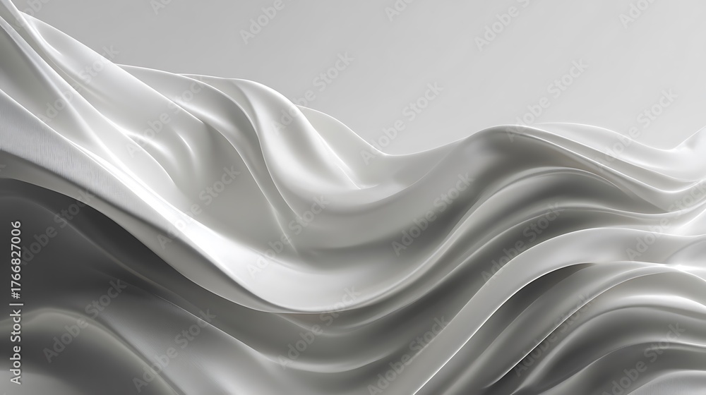 Obraz premium White Silk Fabric Waves Abstract Background Smooth Cloth Texture Elegant Design