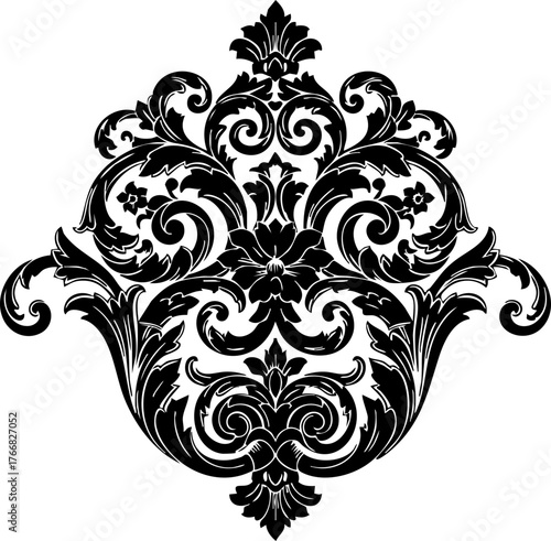 Elegant black ornate flourish design embodies classic sophistication and timeless decorative artistry for premium branding and luxurious invitations