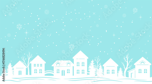 Winter landscapes in a flat style. Winter background vector illustration for banner, poster, sales, invitation. Background for your website or presentation.