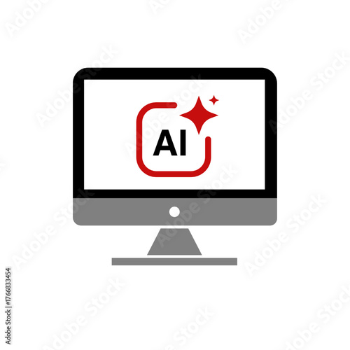 computer monitor with Ai data concept for digital