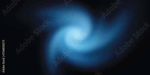 Abstract Blue Swirl Nebula on Black Background