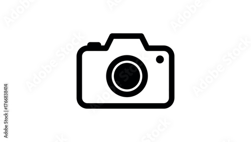 Simple black camera icon on white background symbol