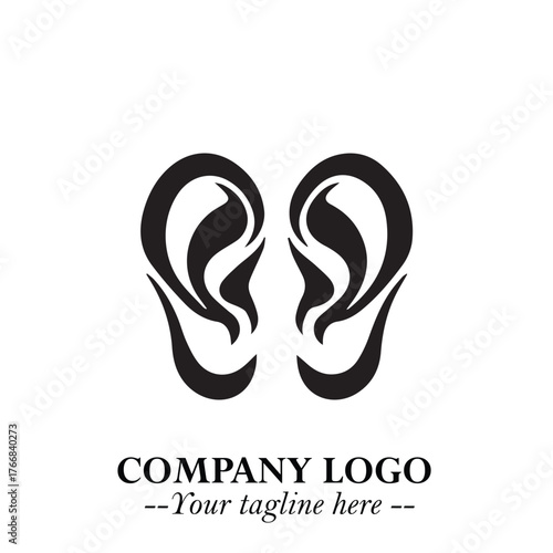 Elegant Ear Logo Symbol in Black on White Background with Minimalist and Modern Design
