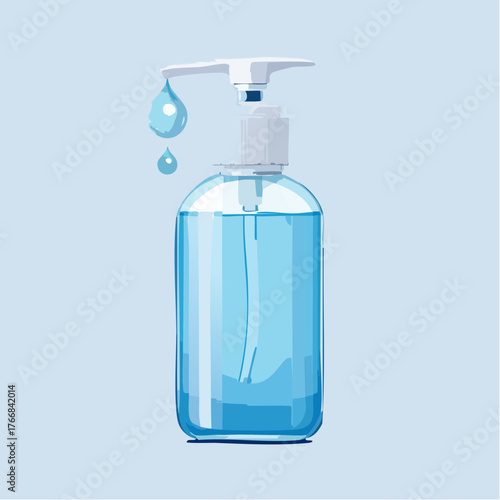Sanitizer bottle illustration medical hygiene and protection concept
