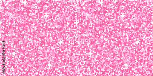 Pink glitter texture with shimmering sparkles creating a bright and festive background. Perfect for luxury designs, party invitations, holiday cards, packaging, and elegant decorative projects.