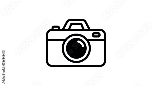 Black outline icon of a modern camera photo photography