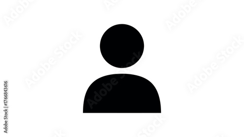 Black Silhouette of a Person Icon on White Background