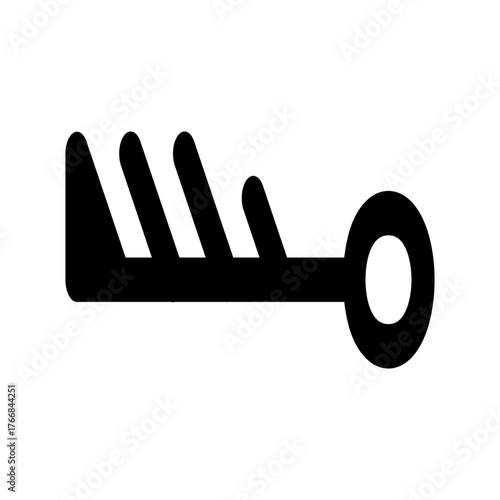 Illustration of a weather symbol indicating wind speed with a combination of lines and a circle shape