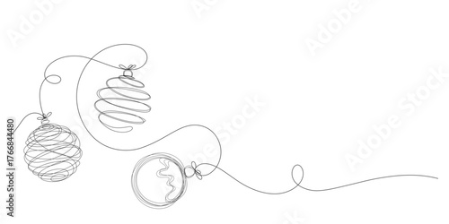 christmas vector. christmas ball line art vector illustration