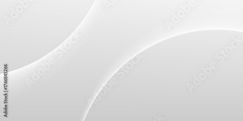 Abstract minimalist white and gray curve modern background.