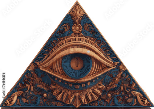 Vector art of eye of providence pyramid, a symbol of power