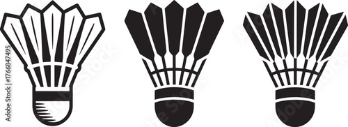 Badminton Shuttlecock Badminton shuttlecock icon vector silhouettes,